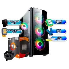 AMD - PC GAMER RYZEN 7 5700G 64GB RAM SSD 512 BOARD A520 FUENTE STANDART