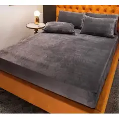 SIRENITAS - Juego de sabanas térmicas para cama doble color gris
