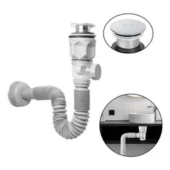 GENERICO - Desague Push Sifon Universal Valvula Antiretorno Multimodo