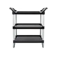 RUBBERMAID - Carro de Servicio Abierto 3 Estantes 136 Kg Negro