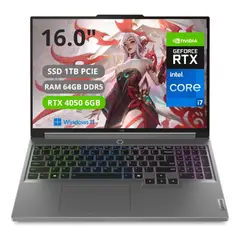 LENOVO - PORTATIL LEGION 5 16IRX9 CORE I7 14650HX RAM 64GB SSD 1TB RTX 4050 6GB