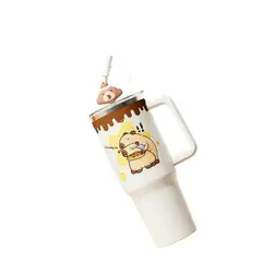 GENERICO - Vaso Termo Acero Inoxidable Capibara Con Pitillo 1.2 L Frio Caliente