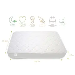 ALOHA BABY - Colchon para Cuna de Bebe 130X60x15
