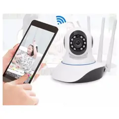 GENERICO - Cámara Robótica IP WiFi HD Con 3 Antenas Y Rotación 360°