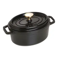 GENERICO - Olla ovalada de hierro fundido negro mate Staub