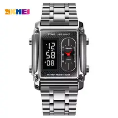SKMEI - Reloj Modelo 1868 Plateado Doble movimiento Caballero