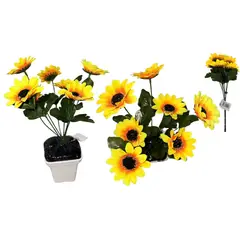 MAZUGI - Girasol Decoración Flor Artificiales Ramo Girasoles Amarillo