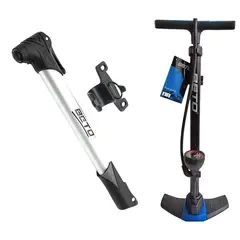 BETO - Inflador Piso + Mini Bomba Aire Bicicleta Manómetro Combo