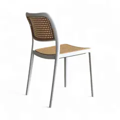 GENERICO - SILLA PP SOLEA Cuadrada TIPO MIMBRE Base Blanco