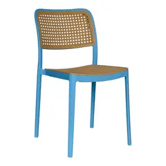 GENERICO - SILLA PP SOLEA Cuadrada TIPO MIMBRE Base Azul