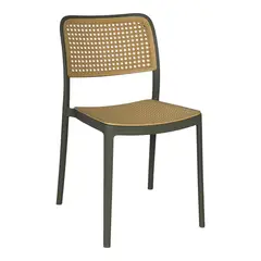 GENERICO - SILLA PP SOLEA Cuadrada TIPO MIMBRE Base Gris