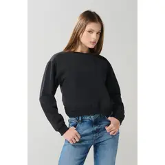 KOAJ - Buzo cuello redondo con hombro rodado unicolor Mujer