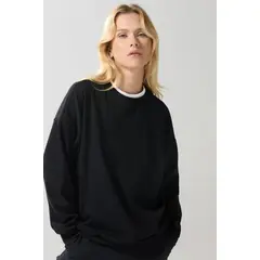 KOAJ - Buzo oversize cuello redondo unicolor con manga larga Mujer