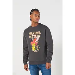 KOAJ - Buzo gris intenso cuello redondo del Rey León Hombre