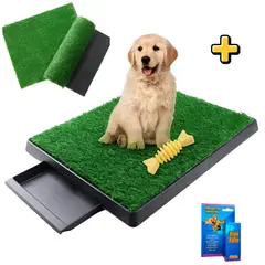 GENERICO - Tapete Sanitario Grande Para Perros Con Bandeja Y Césped Sintético