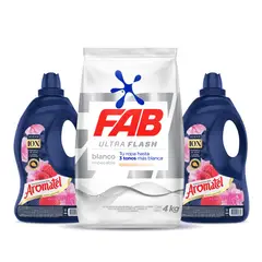 FAB - Detergente ULTRA BLANCO 4kg + Aromatel Frambuesa 5L