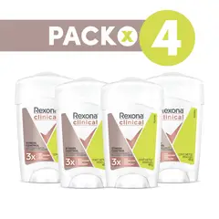 REXONA - Pack 4 Desodorante Clinical Stress Control Mujer 48gr