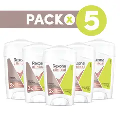 REXONA - Pack 5 Desodorante Clincal Stress Control Mujer 48gr