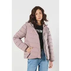 KOAJ - Chaqueta acolchada unicolor con cuello alto y capota MUJER