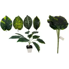 MAZUGI - Planta De Hojas Mata Verde Plástico Decoración Artificiales