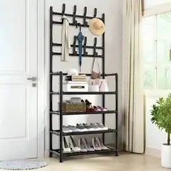 CLEAR - Perchero Multifuncional Con Zapatero 5 Niveles