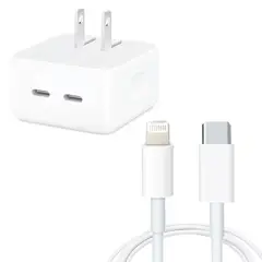 GENERICO - CARGADOR COMPATIBLE IPHONE + CABLE TIPO C - CARGA RÁPIDA 50W