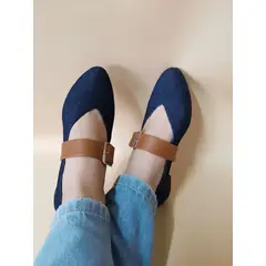 GENERICO - Zapatos miel denim