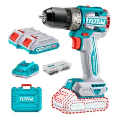 TOTAL - Taladro Atornillador Inalambrico 12 20v 60nm + 2bat + 47 acc