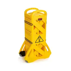 RUBBERMAID - Barrera de Seguridad Movil Extensible Amarilla 4m