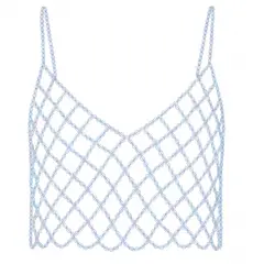 AUTORA BY MEIF RUBIO - Top Translucent con cristales brillantes- Bodychain para festivales
