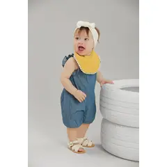 BABY SAMUU - Enterizo Volantes Denim Luna