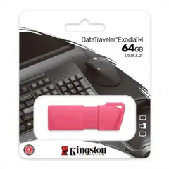 KINGSTON - MEMORIA USB DATATRAVELER 3.2 DTX M 64GB NEON ROSADO