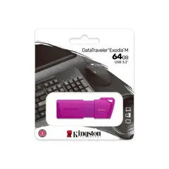 KINGSTON - MEMORIA USB DATATRAVELER 3.2 DTX M - 64GB - MORADO.