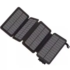 GENERICO - Power Bank Solar 20.000 mAh – Cargador Portátil con 4 Paneles Solares