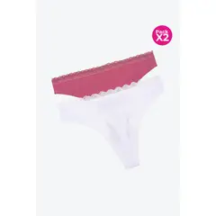 LILI PINK - Panty brasilera paquete x2 confeccionado en algodon