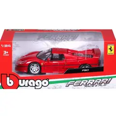 BURAGO - Carro de colección Ferrari F50 Escala 124 Race & Play