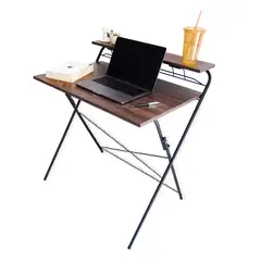 REJIPLAS - Escritorio plegable base negra rustic tabacco