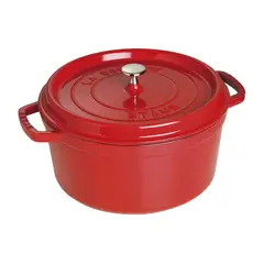GENERICO - Olla redonda de hierro fundido color cereza Staub