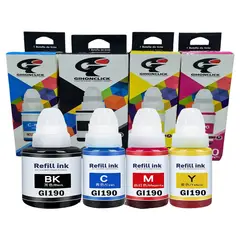 GENERICO - Kit 4 Tintas Gi-190 Para Canon G2100 G3100 G4100 G2110