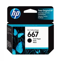 HP - Cartucho Original 667 Negro Para Deskjet Ink 2775 2375 2875