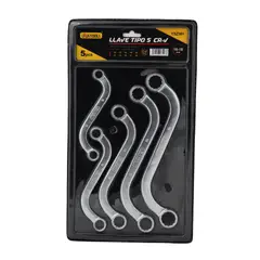 UYUSTOOLS - Juego 5 Llaves Curvas Tipo S 10mm A 19mm Cromadas