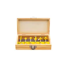 UYUSTOOLS - Juego 6 Fresas Ruteadora 1/4" Estuche De Madera