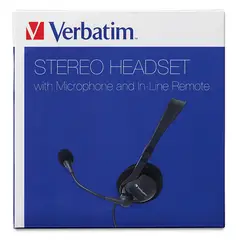 VERBATIM - AURICULARES ESTEREO CON MICROFONO Y CONTROL REMOTO EN LINEA CONECTOR USB