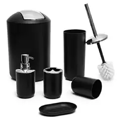 GENERICO - Juego De Accesorios Para Baño 6 Piezas Negro