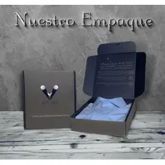 SON DOS - Camisa Blusa Blanca Formal Oficina Azul Oscuro Algodón Mujer