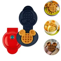 GENERICO - Mini Wafflera Portátil 1200W con Placas Antiadherentes Diseño Mickey