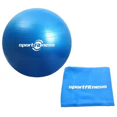 SPORTFITNESS - Pelota 65cm + Toalla Microfibra Wicking Yoga