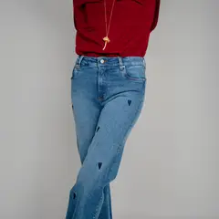 JULIANA SANCHEZ - Jean Corazones - Azul