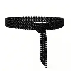 AUTORA BY MEIF RUBIO - Cinturon Black Crystal en pedreria cristales-Cinturon para festivales