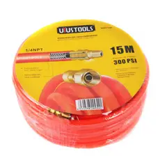 UYUSTOOLS - Manguera Compresor 15 M X 1/4" Pvc Acoples 20 Bar